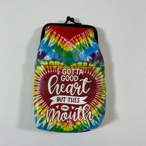 Tie-dye multi-coloured coin purse